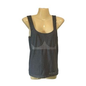 Body Active Workout Tank Top Gym Yoga Lightweight Flexible Athleisure Gray Large
